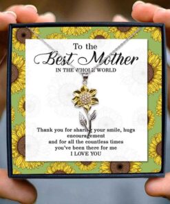 To The Best Mother Sunflower Pendant Necklace