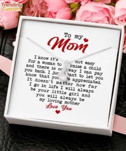 To My Mom Heart Text Mother‘s Day Gift Alluring Beauty Necklace